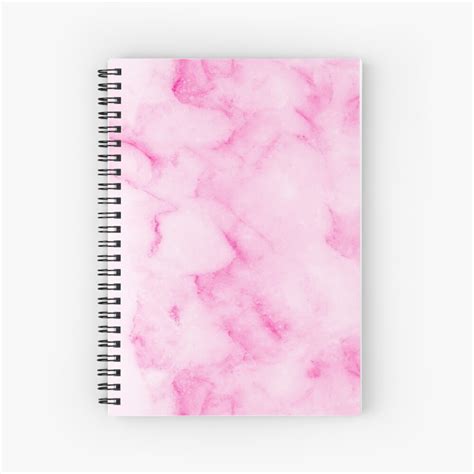 Light Pink Marble Spiral Notebook By Newburyboutique Redbubble