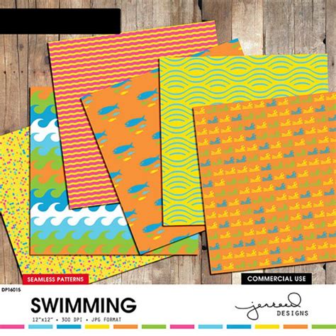 Swimming Digital Papers Summer Fun Scrapbooking Pool Etsy