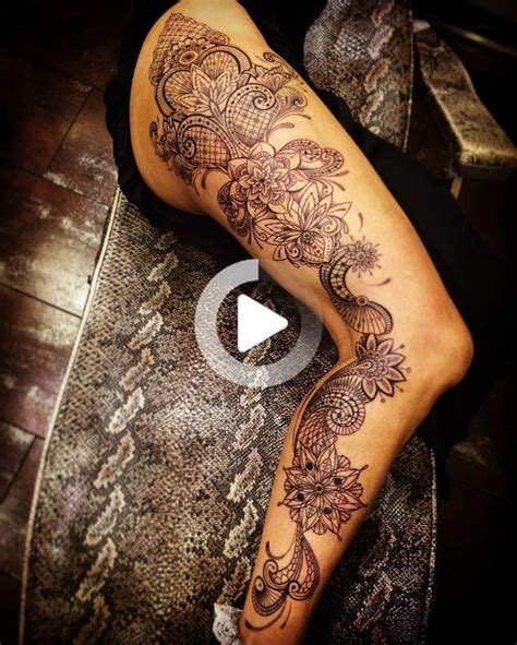 Celebrate Femininity With 50 Of The Most Beautiful Lace Tattoos Youve Ever Seen Leg Tattoos