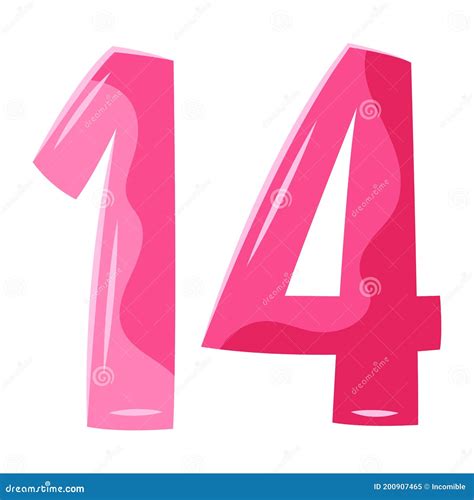 Number Fourteen Vector Illustration | CartoonDealer.com #93002834