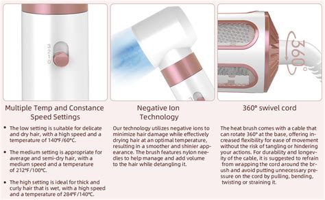 Mieara In Hair Styler Hair Dryer Brush Negative Ionic High Speed Hot Air Brush For