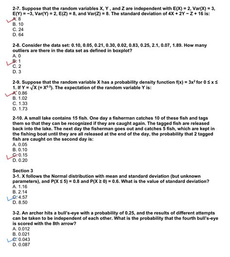 Solved 2 7 ﻿suppose That The Random Variables Xy ﻿and Z