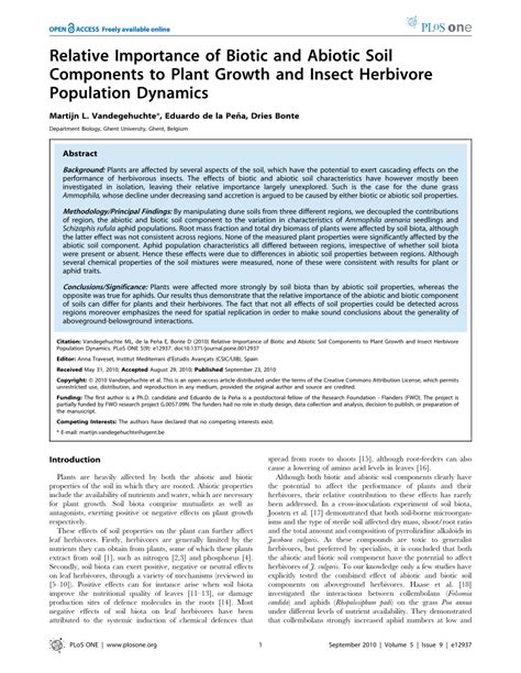 (PDF) Relative Importance of Biotic and Abiotic Soil Components to ...