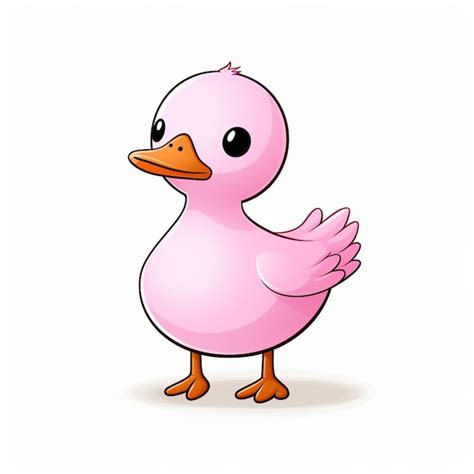 Premium Photo | Cartoon pink duck with big eyes and a pink beak ...