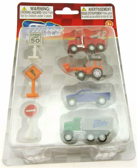 Turbo Wheels Tiny Toys: Tow, Tractor, Pickup, Container Trucks ...