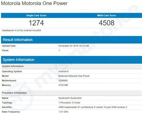 Motorola One Power Running Android Pie Spotted On Geekbench Stable