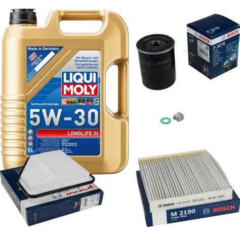 BOSCH INSPECTION SET 5 L Huile Liqui Moly Longlife 3 5W 30 Pour Toyota