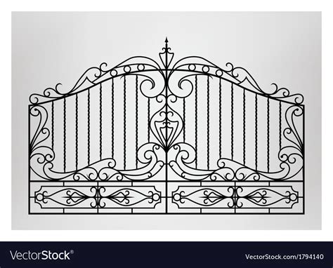 Forged Gate Royalty Free Vector Image Vectorstock