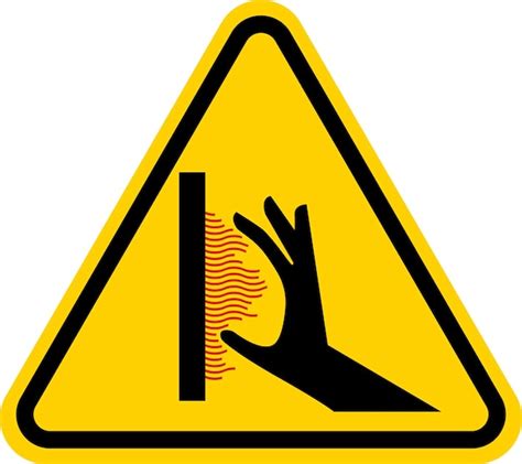 Premium Vector Hot Surface Warning Vertical Label On White Background