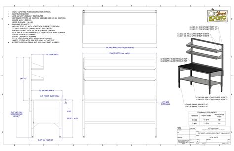 72’’ Adjustable Height Utility Table with Divider Kit | Hanson Lab Solutions