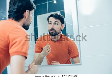 Man Standing In Front Of Mirror Images Stock Photos Vectors