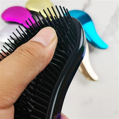 Electroplate Detangling Hair Brush Magic Anti Static Tangle Comb Bright