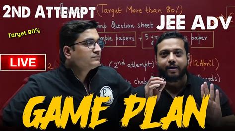 Game Plan 2nd Attempt JEE Aspirants Sachin Sir Rajwant Sir Honest