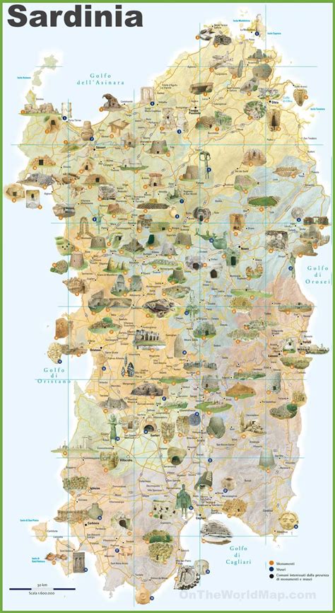 Sardinia tourist map - Ontheworldmap.com