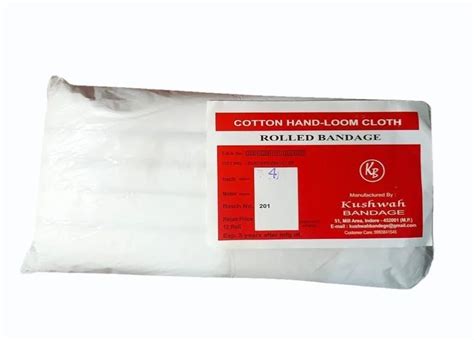 White Short Stretch Compression Handloom Cotton Rolled Bandage Size