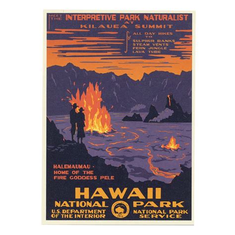 Poster Wpa Style Hawai I Volcanoes National Park Volcano National