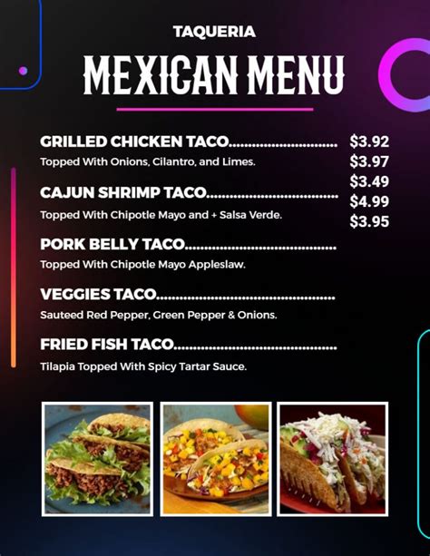 Mexican Menu Design Ideas Examples And Samples