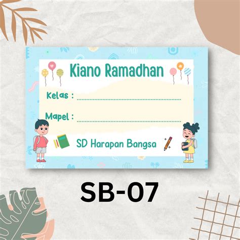 Jual Isi Pcs Sticker Buku Pelajaran Anak Stiker Mapel Sekolah