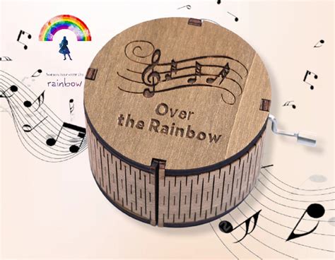 Somewhere Over the Rainbow Music Box Theme Music Chest Wooden Engraved Handmade Vintage Gift - Etsy