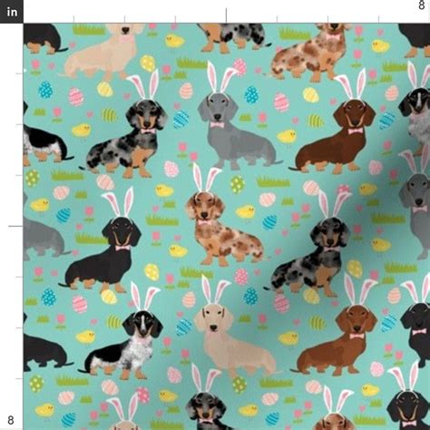 Doxie Fabric Doxie Easter Egg Dachshund Wiener Dogs Fabric Etsy