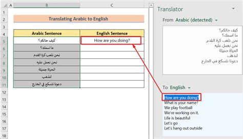 How To Translate Arabic To English In Excel With Easy Steps