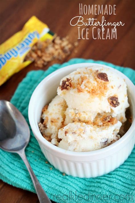 Homemade Butterfinger Ice Cream