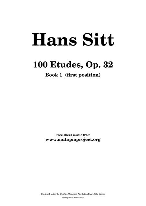 100 Violin Etudes Op32 Sitt Hans Imslp Free Sheet Music Pdf