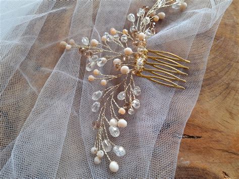 Pente Para Penteados De Noiva Ou Madrinhas Nude E Champ Elo