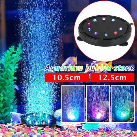 9 LEDs Aquarium Bubble Light, Submersible Fish Tank LED Air Bubbler ...