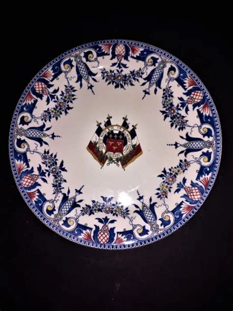 Ancienne Assiette En Faience De Gien Militaria Tir E Regt