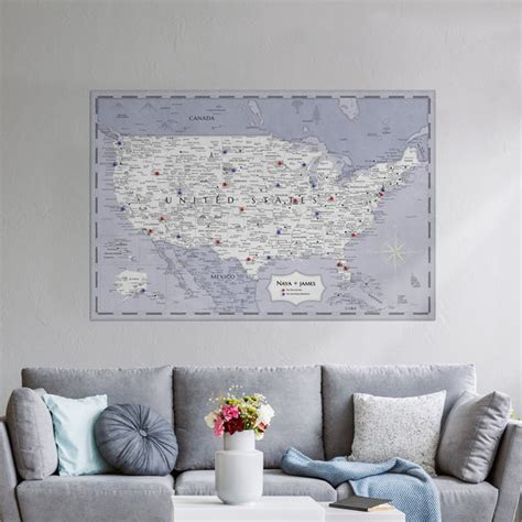 Pinnable USA Journey Map - Vintage Blue – Sentigrams