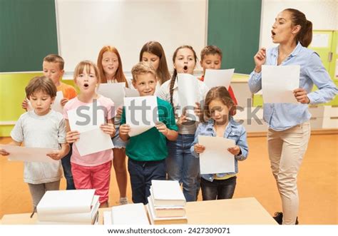 Elementary School Children Singing Choir Female Stock Photo 2427309071 ...