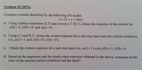 Solved Consider A System Described By The Following I O Chegg