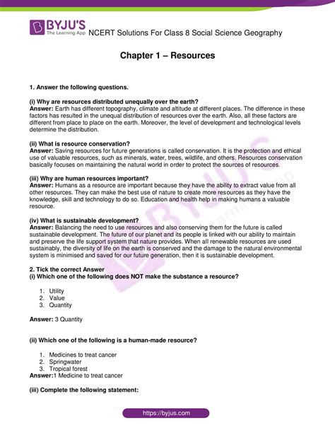 Ncert Solutions For Class 8 Geography Social Science Chapter 1 Resources