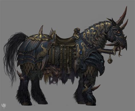 Heavy Armored Chaos Steed Fantasy Horse Armor Fantasy Creatures