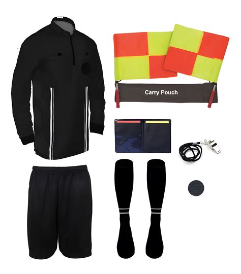 9 Pc Full Sleeve Soccer Referee Uniform Soccer Referee Attire Kit