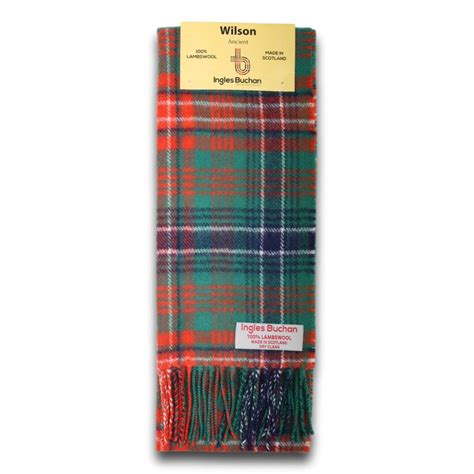 Wilson Ancient Tartan Scarf 100% Wool Scottish Plaid