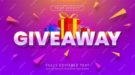 Premium Vector Giveaway Text Effect Editable Font Style