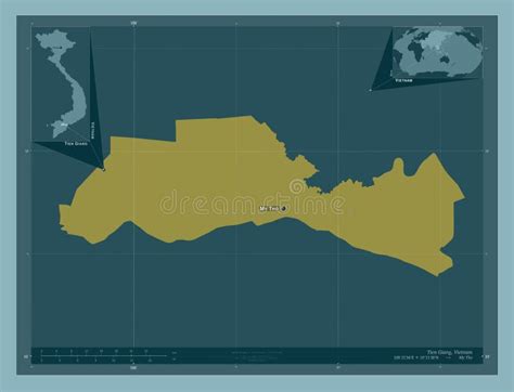 tien giang vietnam solid labelled points  cities stock