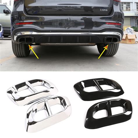 2pcs Car Muffler Exhaust Pipe Tail Cover Trim Exterior Accessories For Mercedes Benz Gle 350 Gle