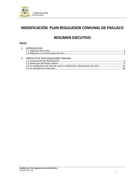 Pdf Modificaci N Plan Regulador Comunal De Paillaco Habitabilidad