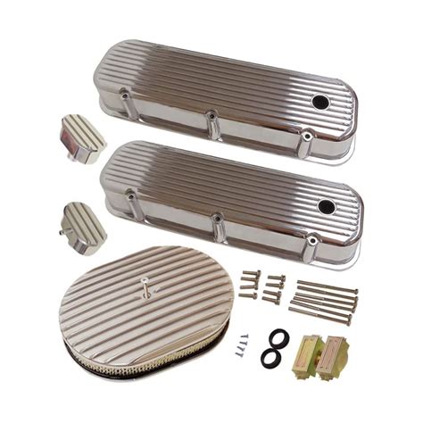 Demotor Performance Tall Finned Polished Aluminum Valve Covers For