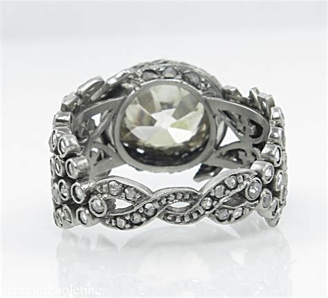 Art Nouveau 444ct Old Mine Diamond Engagement Platinum Ring From