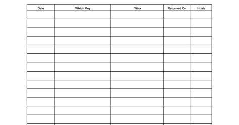 Key Sign Out Sheet Template | Flyer Template