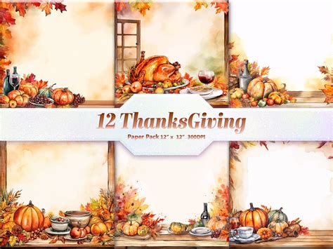 Thanksgiving Digital Paper Pack Graphic By Differpp Creative Fabrica