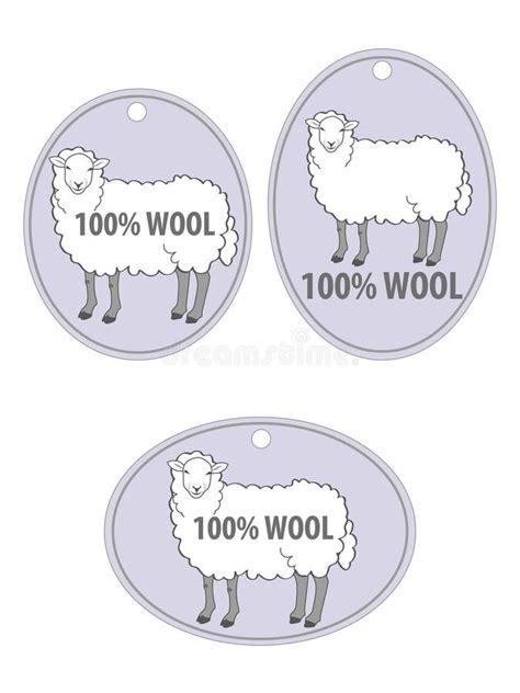 Cartoon Linear Sheep and Lettering of Words 100 WOOL Stock Vector ...