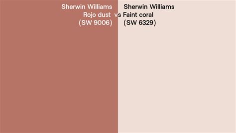 Sherwin Williams Rojo Dust Vs Faint Coral Side By Side Comparison