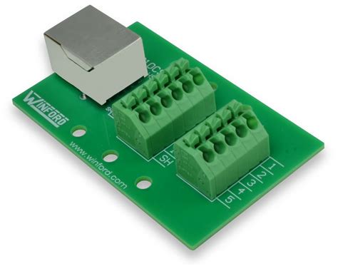 RJ50 10P10C Modular Jack Breakout Board With Spring Connection