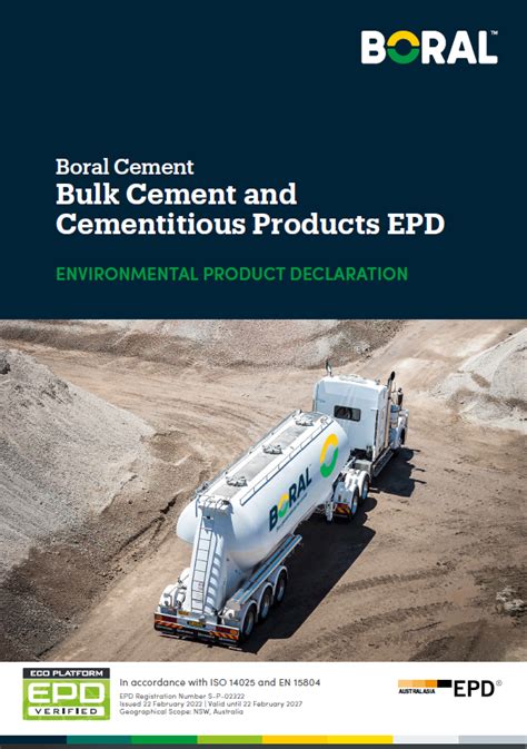 New EPD Alert Boral Cement Bulk Cement And Cementitious Products