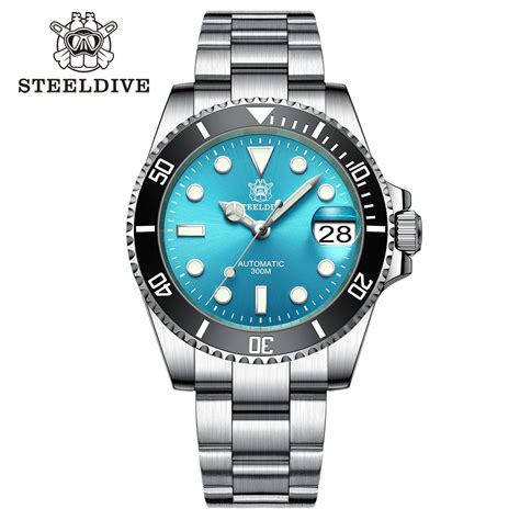 Sd Turquoise Dial Stainless Steel Nh Watch Steeldive Mm